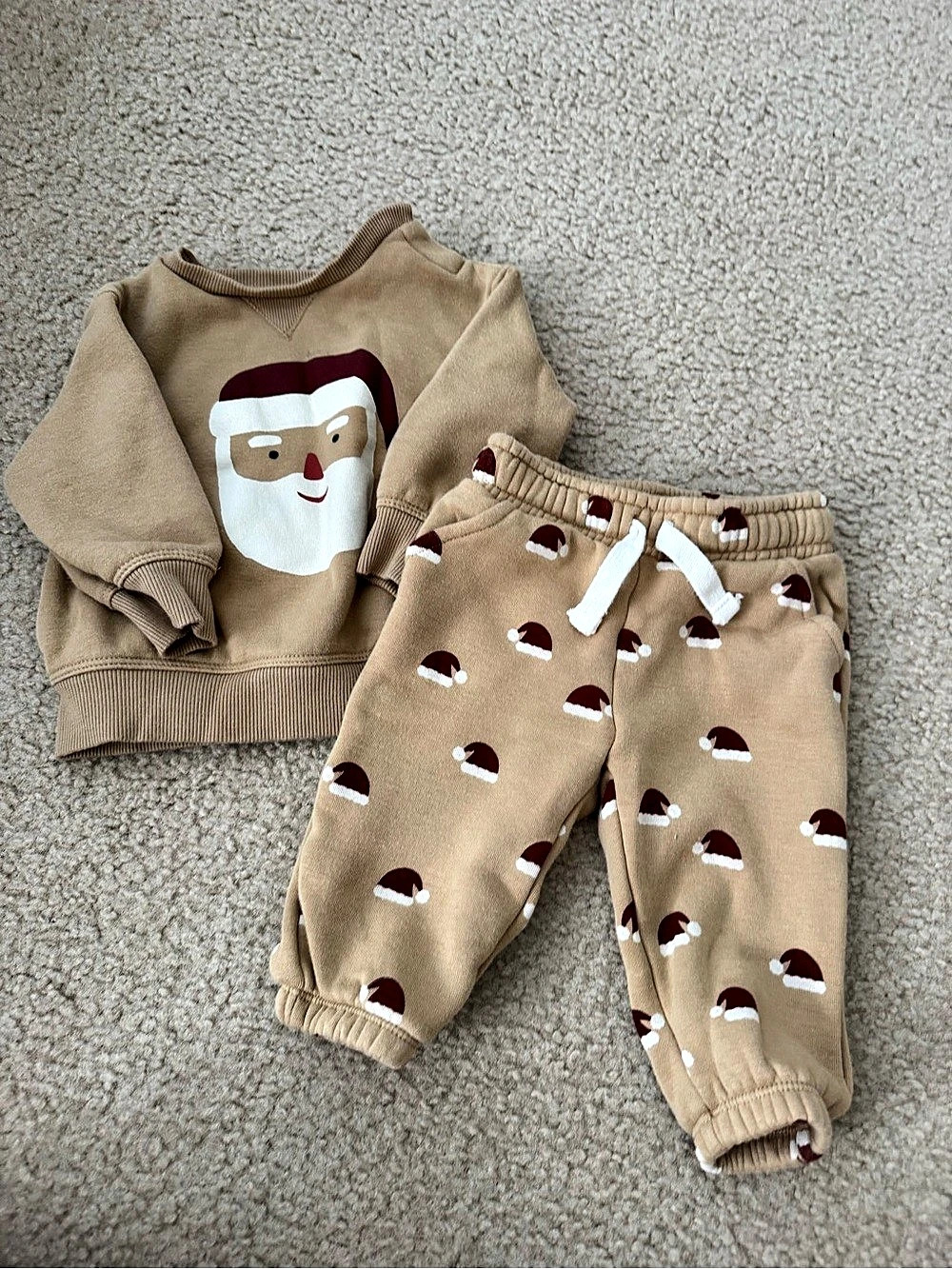 Little co Red Santa Matching Set